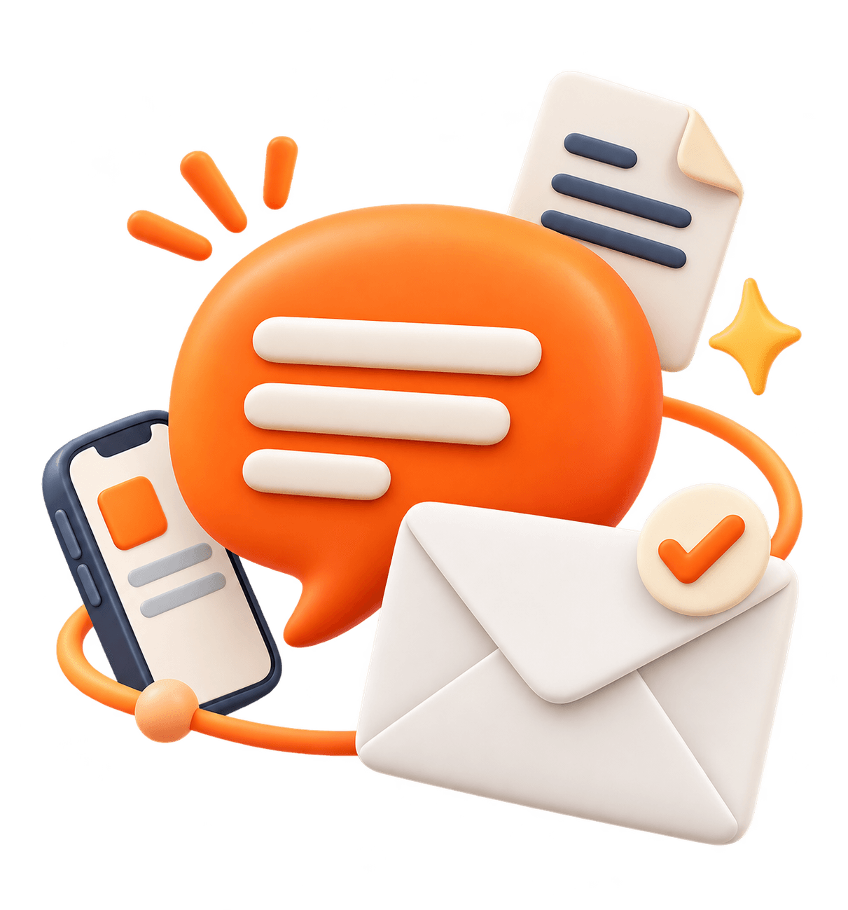 Notaman message and email support illustration